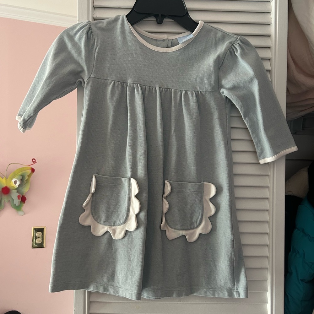 bella bliss Gray Dress with White Trim